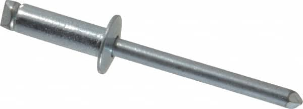 RivetKing - Size 66 Dome Head Steel Open End Blind Rivet - Steel Mandrel, 0.251" to 3/8" Grip, 3/8" Head Diam, 0.192" to 0.196" Hole Diam, 0.575" Length Under Head, 3/16" Body Diam - A1 Tooling