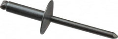 RivetKing - Size 68 Large Flange Dome Head Steel Open End Blind Rivet - Steel Mandrel, 0.376" to 1/2" Grip, 5/8" Head Diam, 0.192" to 0.196" Hole Diam, 0.7" Length Under Head, 3/16" Body Diam - A1 Tooling