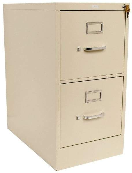 Hon - 15" Wide x 29" High x 25" Deep, 2 Drawer Vertical File with Lock - Steel, Putty - A1 Tooling