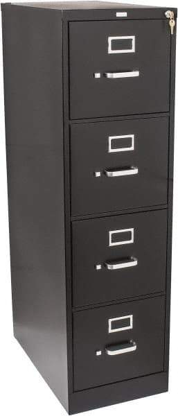 Hon - 15" Wide x 52" High x 25" Deep, 4 Drawer Vertical File with Lock - Steel, Black - A1 Tooling