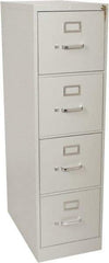 Hon - 15" Wide x 52" High x 25" Deep, 4 Drawer Vertical File with Lock - Steel, Light Gray - A1 Tooling