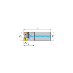 Indexable Square-Shoulder End Mill:  C491.25.R.0309A50225,  25.0000'' Shank Dia,  Cylindrical Shank Uses  3,  Normal Pressure,  225.00 mm OAL