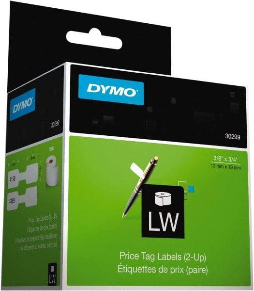 Dymo - 3/8" Wide x 3/4" Long, White Price Tag - For DYMO LabelWriter Printers - A1 Tooling