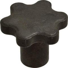 Made in USA - 2" Head Diam, 6 Point Scalloped Knob - 3/8-16 Hole, Steel - A1 Tooling