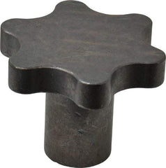 Made in USA - 2-1/2" Head Diam, 6 Point Scalloped Knob - 1/2-13 Hole, Steel - A1 Tooling