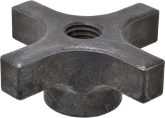 Made in USA - 3" Head Diam, 4 Point Lobed Knob - 5/8-11 Hole, Steel - A1 Tooling