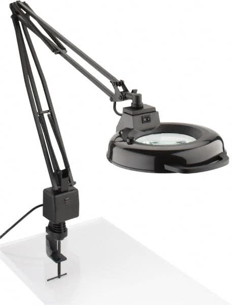 Electrix - 45 Inch, Spring Suspension, Clamp on, Fluorescent, Black, Magnifying Task Light - 22 Watt, 1.75x Magnification, 5 Inch Wide - A1 Tooling