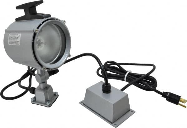 Electrix - 4 NEMA Rated, 12 VDC, 55 Watt, Spot Machine Light - Direct Mount, 9 Ft. Cord, 4-1/2 Inch Light Diameter, Remote Ballast, Gray - A1 Tooling