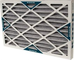 Made in USA - 16" Noml Height x 25" Noml Width x 2" Noml Depth, 70% Capture Efficiency, Wire-Backed Pleated Air Filter - MERV 8, Cotton/Polyester & Activated Carbon, Integrated Beverage Board Frame, 500 Max FPM, 1,400 CFM, For Any Unit - A1 Tooling