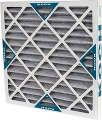 Made in USA - 20" Noml Height x 20" Noml Width x 2" Noml Depth, 70% Capture Efficiency, Wire-Backed Pleated Air Filter - MERV 8, Cotton/Polyester & Activated Carbon, Integrated Beverage Board Frame, 500 Max FPM, 1,400 CFM, For Any Unit - A1 Tooling