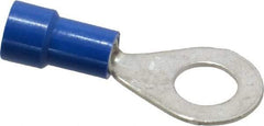 Made in USA - 16-14 AWG Fully Insulated Crimp Connection Circular Ring Terminal - 1/4" Stud, Copper Contact - A1 Tooling