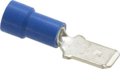 Made in USA - 16 to 14 AWG, Noninsulated, Male Wire Disconnect - 1/4 Inch Wide Tab, Blue - A1 Tooling