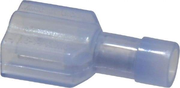 Made in USA - 16 to 14 AWG, Nylon, Fully Insulated, Male Wire Disconnect - 1/4 Inch Wide Tab, Clear - A1 Tooling