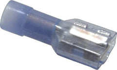 Made in USA - 16 to 14 AWG, Nylon, Fully Insulated, Female Wire Disconnect - 1/4 Inch Wide Tab, Clear - A1 Tooling