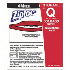 Ziploc - 500 Piece, 1 Quart Capacity, 8 Inch Long x 7 Inch Wide, Ziploc Storage Bag - 1.75 mil Thick, Rectangle Clear Plastic - A1 Tooling