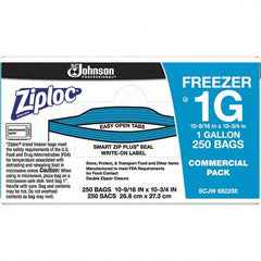 Ziploc - 250 Piece, 1 Gallon Capacity, 11 Inch Long x 10-1/2 Inch Wide, Ziploc Freezer Bag - 2.7 mil Thick, Rectangle Clear Plastic - A1 Tooling