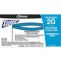 Ziploc - 100 Piece, 2 Gallon Capacity, 13 Inch Long x 15-1/2 Inch Wide, Ziploc Freezer Bag - 2.7 mil Thick, Rectangle Clear Plastic - A1 Tooling