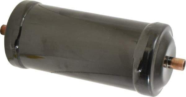 Parker - 3/8" Connection, 3" Diam, 8.86" Long, Refrigeration Liquid Line Filter Dryer - 7-3/4" Cutout Length, 361 Drops Water Capacity - A1 Tooling