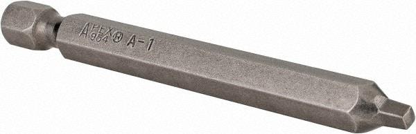 Apex - #1" Square Size Square Recess Bit - 1/4" Hex Drive, 2-3/4" OAL - A1 Tooling