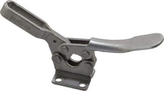 De-Sta-Co - 600 Lb Holding Capacity, Horizontal Handle, Manual Hold Down Toggle Clamp - 70° Handle Movement, 92° Bar Opening, U-Bar, Flanged Base, Electro-Plated Zinc, Stainless Steel - A1 Tooling