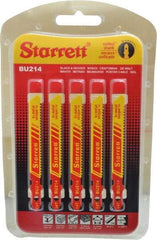 Starrett - 3" Long, 14 Teeth per Inch, Bi-Metal Jig Saw Blade - Toothed Edge, 5/16" Wide x 0.04" Thick, U-Shank, Wavy Tooth Set - A1 Tooling