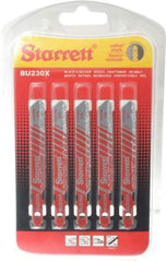 Starrett - 3" Long, Bi-Metal Jig Saw Blade - Continuous Edge, 5/16" Wide x 0.04" Thick, U-Shank - A1 Tooling