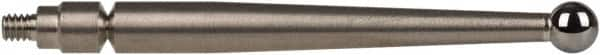 Mitutoyo - 3mm Ball Diam, Steel, Ball Test Indicator Contact Point - 1.2" Contact Point Length, Use with Mitutoyo 513 Series Dial Test Indicators - A1 Tooling