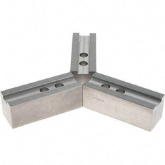 Abbott Workholding Products - 1.5mm x 60° Serrated Attachment, Square Soft Lathe Chuck Jaw - 3 Jaws, Steel, 1.1811" Btw Mount Hole Ctrs, 5-1/2" Long x 2" Wide x 2" High, 0.8268" Groove, 0.6299" & 16mm Fastener - A1 Tooling