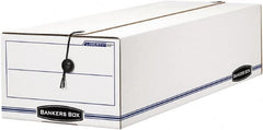 BANKERS BOX - 1 Compartment, 9-3/4" Wide x 6-1/4" High x 23-3/4" Deep, Storage Box - Corrugated Cardboard, White/Blue - A1 Tooling