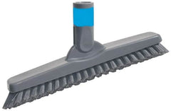 Unger - 1" Bristle Length, Polypropylene Scrub Brush - 9-1/2" OAL, Straight Handle, Gray, Plastic Block - A1 Tooling