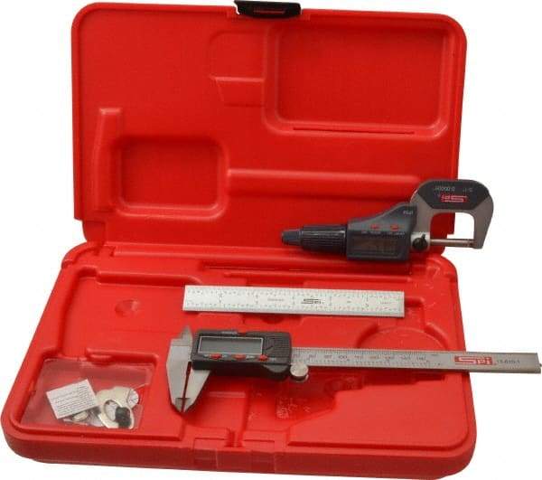 SPI - 3 Piece, Machinist Caliper and Micrometer Tool Kit - 0.0001 Inch Graduation - A1 Tooling