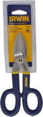 Irwin - 1-1/2" Length of Cut, Straight Pattern Tinner's Snip - 7" OAL, Vinyl Handle, 24 AWG Steel Capacity - A1 Tooling