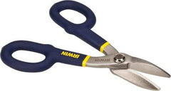 Irwin - 1-1/2" Length of Cut, Straight Pattern Tinner's Snip - 7" OAL, Vinyl Handle, 26 AWG Steel Capacity - A1 Tooling