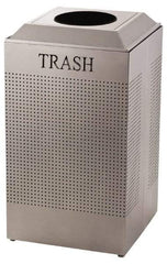 Rubbermaid - 29 Gal Silver Square Recycling Container - Steel, 32-3/8" High x 18-1/2" Long x 18-1/2" Wide - A1 Tooling