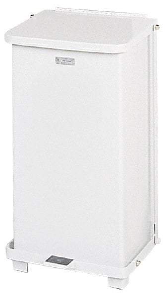 Rubbermaid - 12 Gal Square Unlabeled Trash Can - 23" High x 12" Long x 12" Wide, White, Steel - A1 Tooling