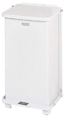 Rubbermaid - 12 Gal Square Unlabeled Trash Can - 23" High x 12" Long x 12" Wide, White, Steel - A1 Tooling