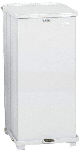 Rubbermaid - 24 Gal Square Unlabeled Trash Can - 30" High x 15" Long x 15" Wide, White, Steel - A1 Tooling