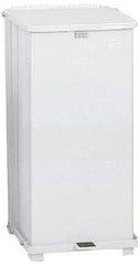 Rubbermaid - 24 Gal Square Unlabeled Trash Can - 30" High x 15" Long x 15" Wide, White, Steel - A1 Tooling