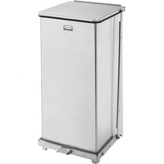 Rubbermaid - 24 Gal Square Unlabeled Trash Can - 30" High x 15" Long x 15" Wide, Stainless Steel - A1 Tooling