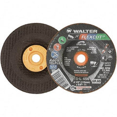 WALTER Surface Technologies - 4-1/2" Diam x 5/8" Hole, 60 Grit Surface Grinding Wheel - Aluminum Oxide, Medium Grade, 13,300 Max RPM - A1 Tooling