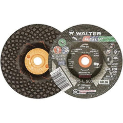 WALTER Surface Technologies - 5" Diam x 5/8" Hole, 36 Grit Surface Grinding Wheel - Aluminum Oxide, Very Coarse Grade, 12,200 Max RPM - A1 Tooling