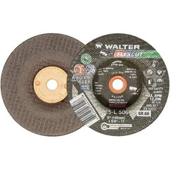 WALTER Surface Technologies - 5" Diam x 5/8" Hole, 60 Grit Surface Grinding Wheel - Aluminum Oxide, Medium Grade, 12,200 Max RPM - A1 Tooling