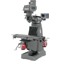 Jet - 9" Table Width x 49" Table Length, Variable Speed Pulley Control, 3 Phase Knee Milling Machine - R8 Spindle Taper, 3 hp - A1 Tooling