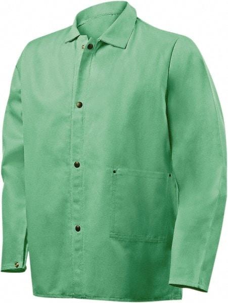 Steiner - Size 2XL Flame Resistant/Retardant Jacket - Green, Cotton, Snaps Closure, 52 to 54" Chest - A1 Tooling