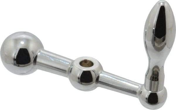 Gibraltar - 11/16" Hub Diam x 11/16" Hub Height Solid Crank Handle - 3/8" Reamed Bore, 1-1/4" Knob Diam, 3-1/4" High, 4" Center to Center, Steel - A1 Tooling