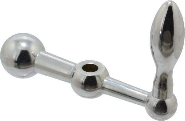 Gibraltar - 7/8" Hub Diam x 7/8" Hub Height Solid Crank Handle - 1/2" Reamed Bore, 1-1/2" Knob Diam, 3-15/16" High, 5" Center to Center, Steel - A1 Tooling