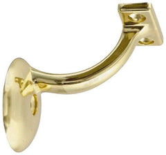 National Mfg. - 250 Lb Capacity, Bright Brass Coated, Handrail Bracket - 2-1/4" Long, 3" High, 3" Wide - A1 Tooling