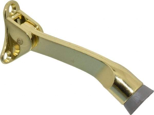 National Mfg. - 4" Projection Kickdown Door Stop - Door Mount, Brass Finish - A1 Tooling