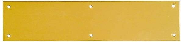 National Mfg. - 3-1/2" Wide x 15" OAL Solid Brass Push Plate - Solid Steel Finish - A1 Tooling