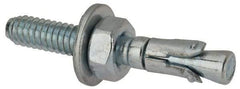 Powers Fasteners - 1/4" Diam, 1/4" Drill, 1-3/4" OAL, Wedge Expansion Concrete Anchor - 1018 Steel, Zinc-Plated Finish, Hex Nut Head, Hex Drive, 3/4" Thread Length - A1 Tooling